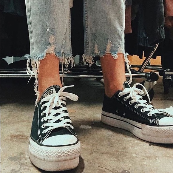 denim platform converse